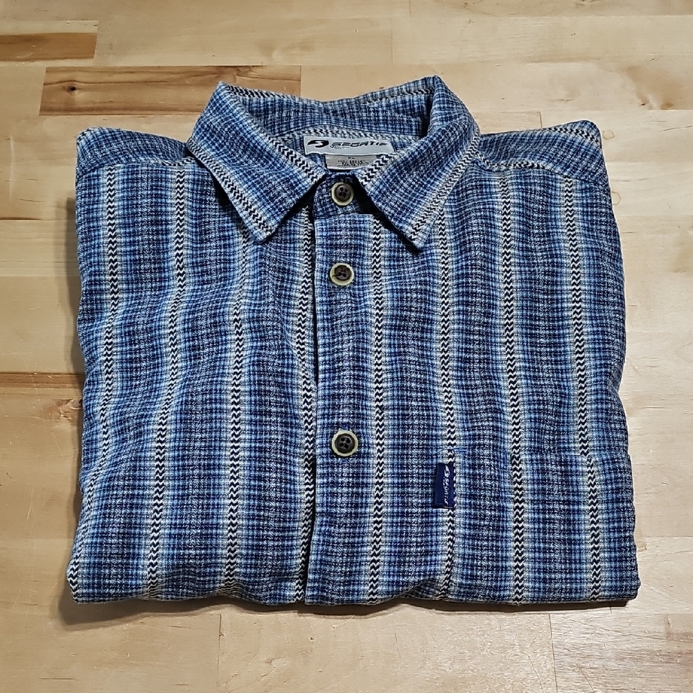 3 for $20 🏞️ Sportif USA Men's Long Sleeve Button Up Shirt XL 100% Cotton
